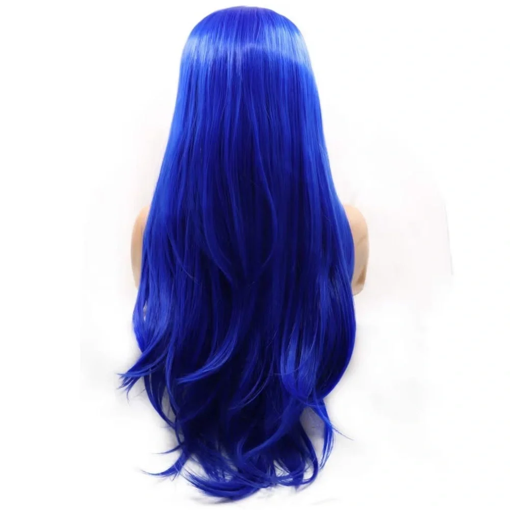 24” Electric Blue Women's STRAIGHT LACE Hair Wig NEW